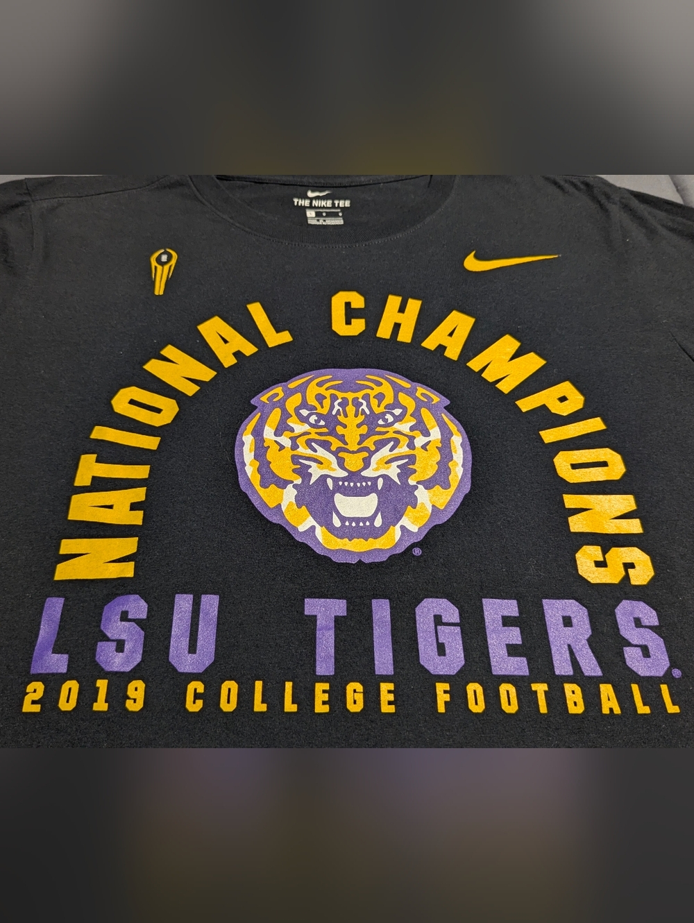 LSU 2019 College Football National Champions Black Unisex T-shirt Size Large